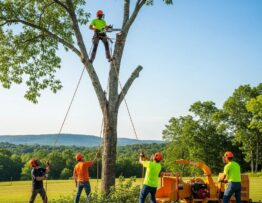 Professional tree service team performing tree removal in Central Arkansas